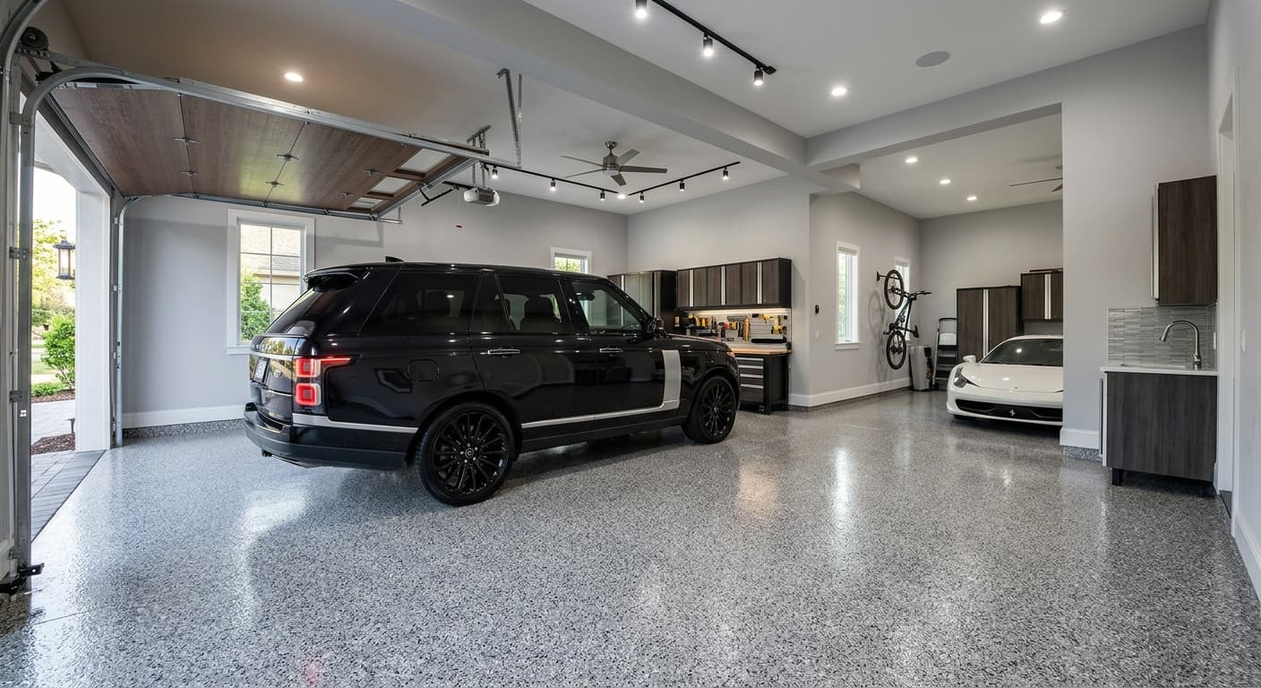 Luxury metallic epoxy residential floor